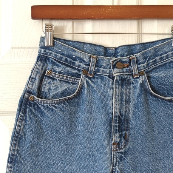 Chic 80's Vintage Medium Wash High Waisted Relaxed Fit Tapered Leg Mom Jeans 8P - Picture 10 of 13